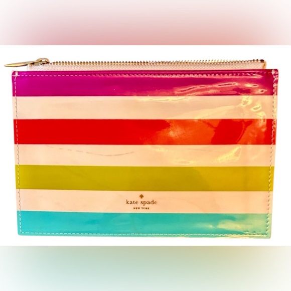 Kate Spade Candy Stripe Pencil Pouch - Picture 1 of 7